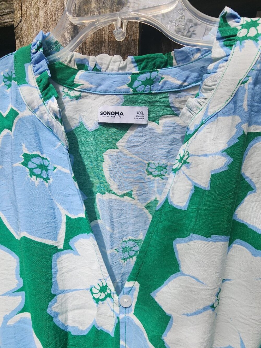 *NWT* Blue & Green Rayon XXL Sonoma midi swing dress - Picture 10 of 16